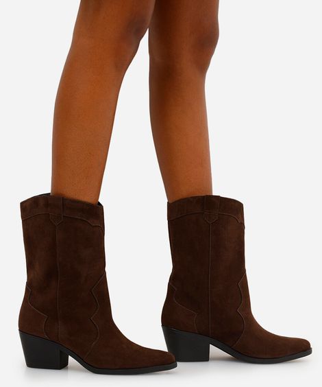 bota western de camurça oneself marrom