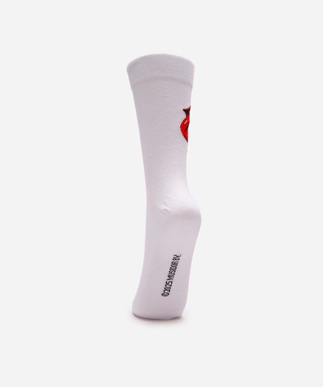 meia masculina cano longo the rolling stones branca