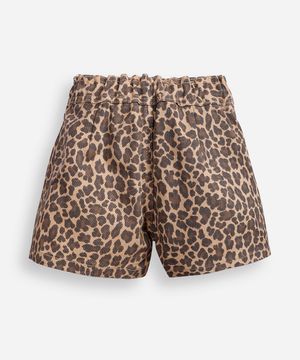 short saia plissada infantil animal print colorido