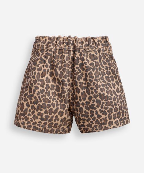 short saia plissada infantil animal print colorido