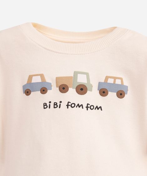 conjunto infantil longo carros bibi fom fom bege