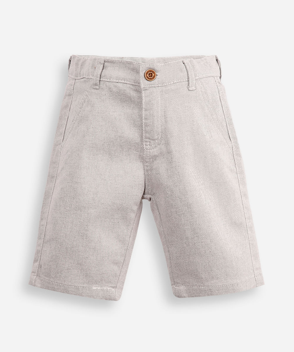 bermuda infantil de sarja cinza