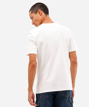 camiseta básica masculina de algodão peruano gola v branca