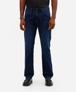 calça reta masculina jeans azul