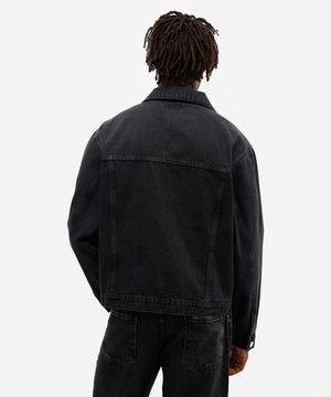 jaqueta masculina jeans preta
