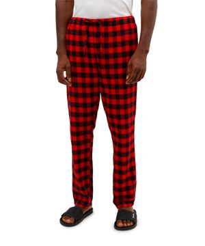 calça de pijama masculina avulsa xadrez vermelha