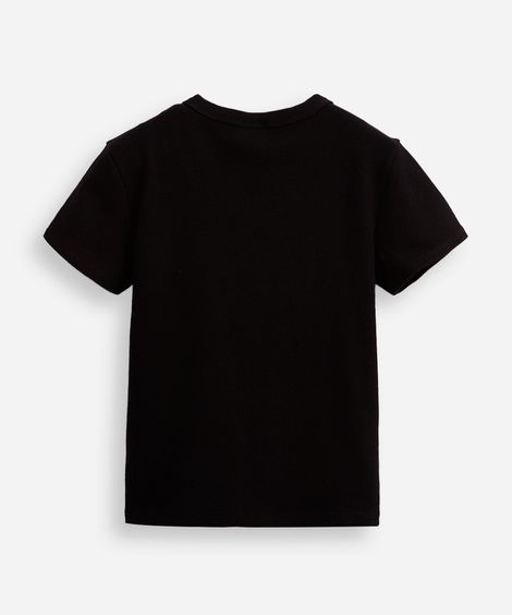 blusa de algodão juvenil canelada preta