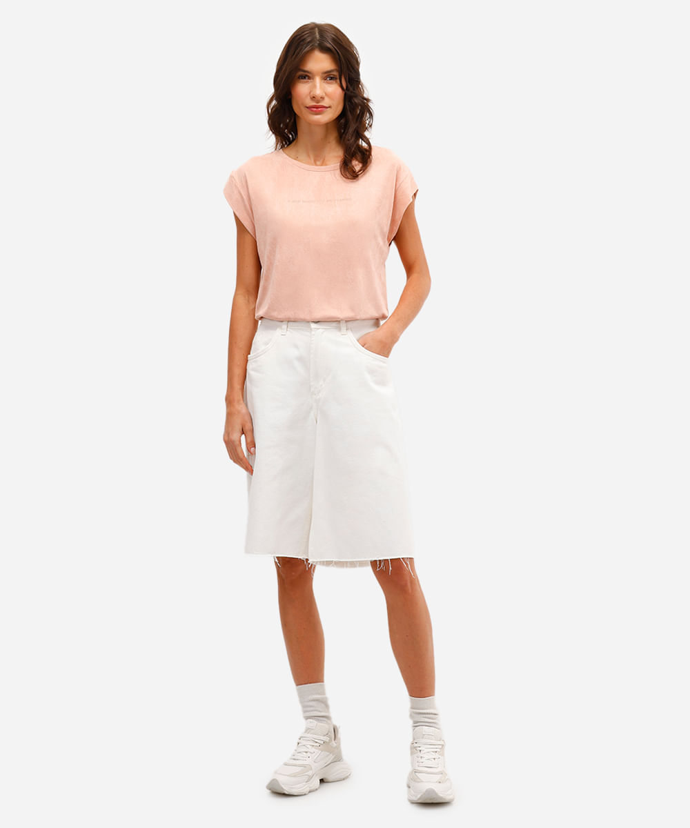 blusa muscle feminina de suede estampada rosa