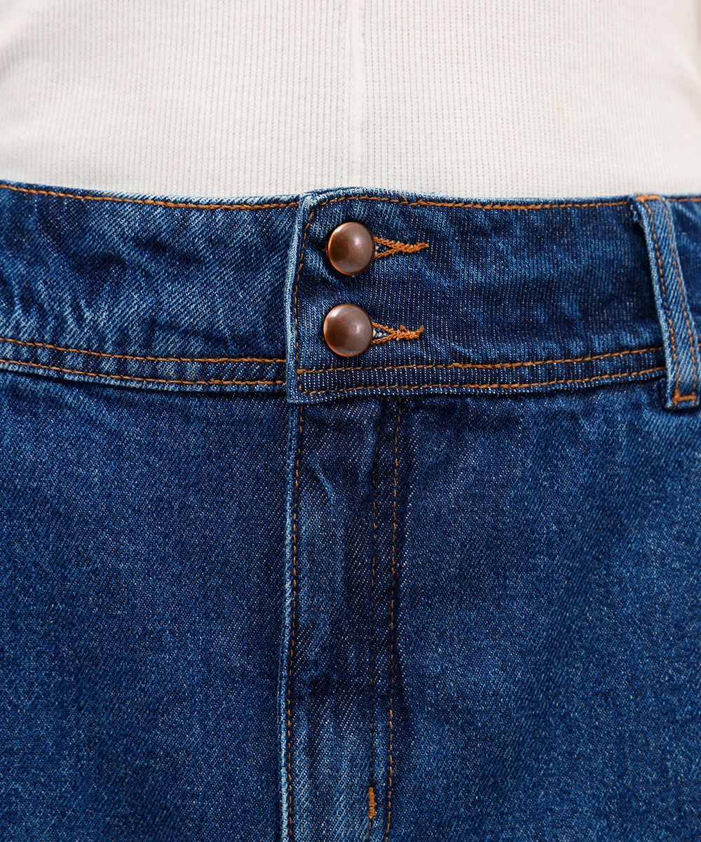 saia curta feminina jeans cintura alta azul