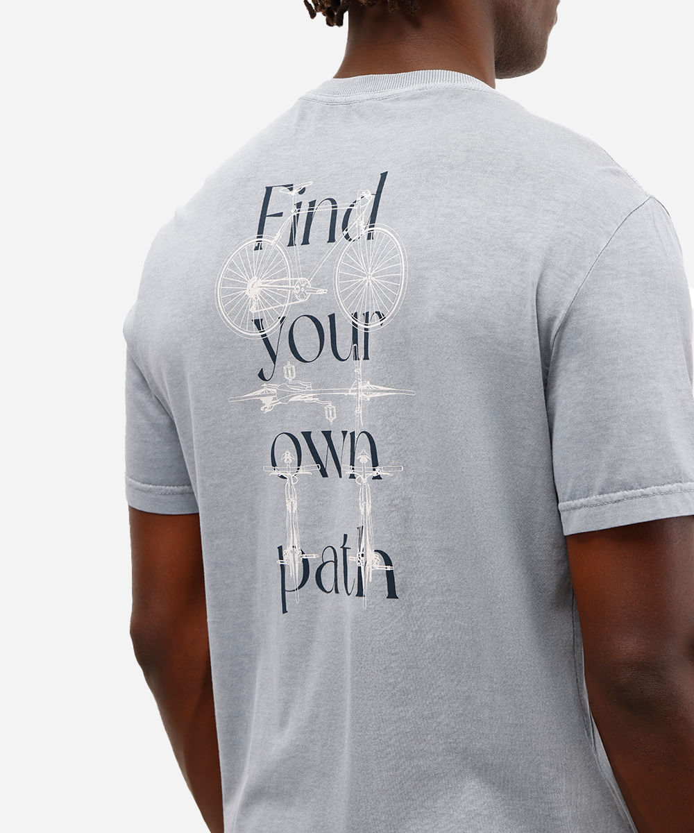 camiseta masculina de algodão find your own path azul