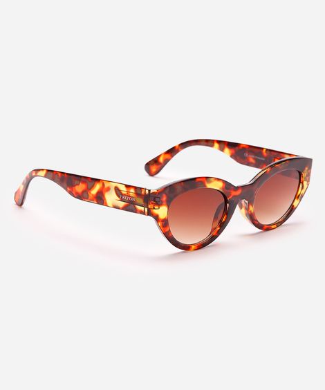 óculos de sol gatinho tartaruga triton marrom