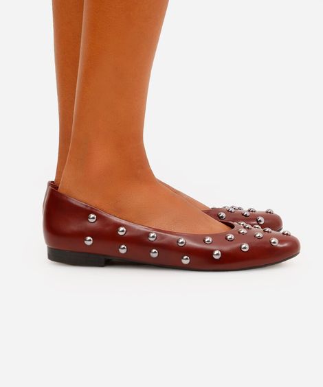 sapatilha boneca com tachas oneself vinho