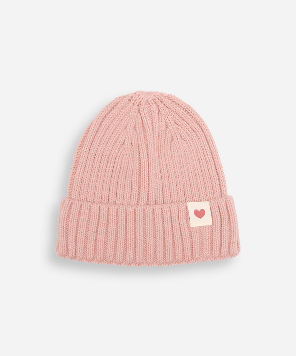 gorro infantil texturizado rosa