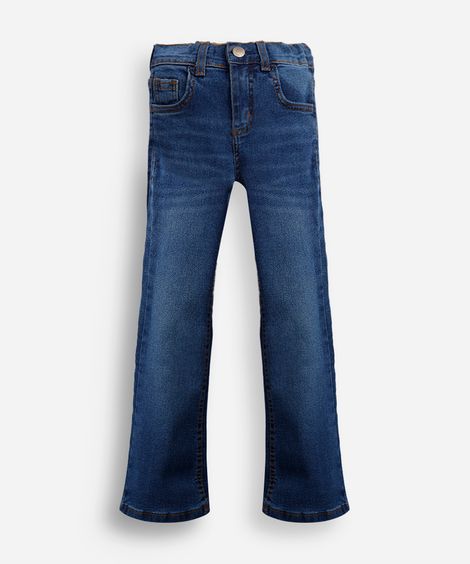 calça flare infantil jeans azul