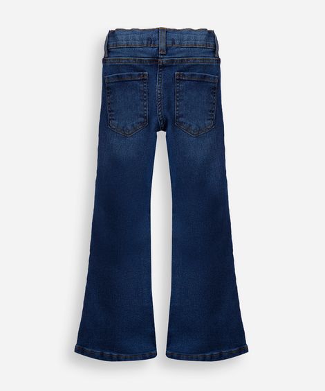calça flare infantil jeans azul