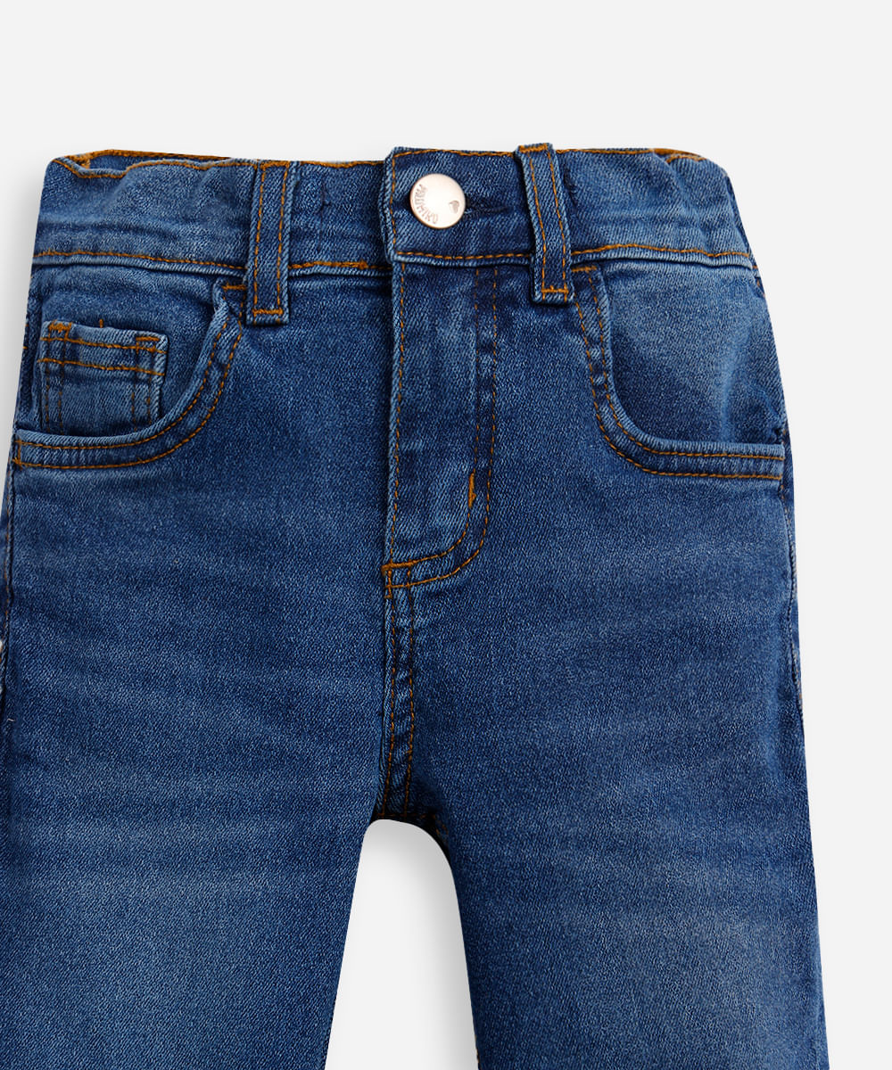 calça flare infantil jeans azul