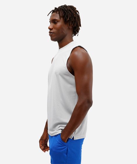 regata machão oversized masculina esportiva texturizada cinza