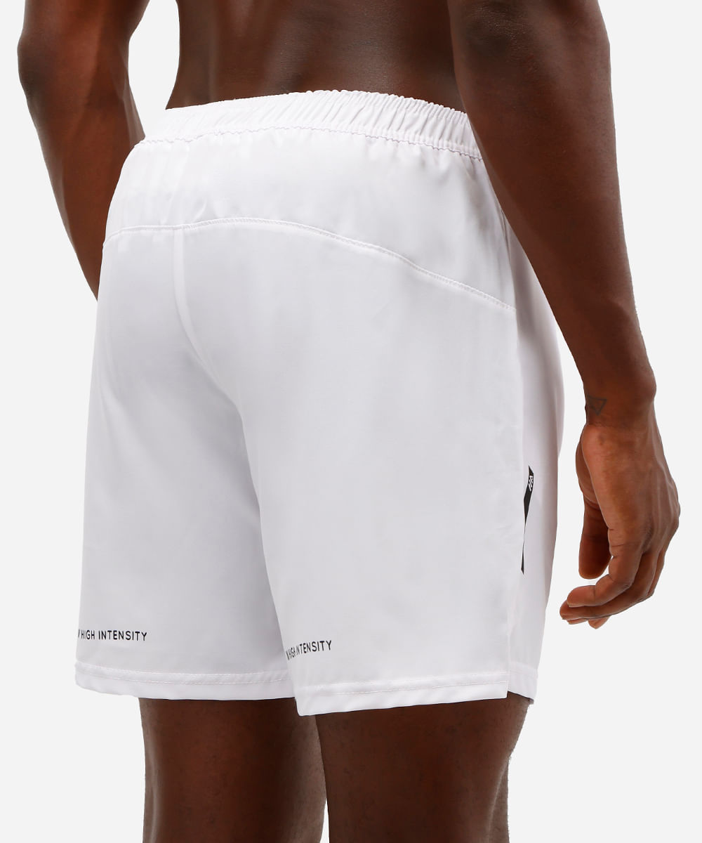 short masculino esportivo cós elástico branco