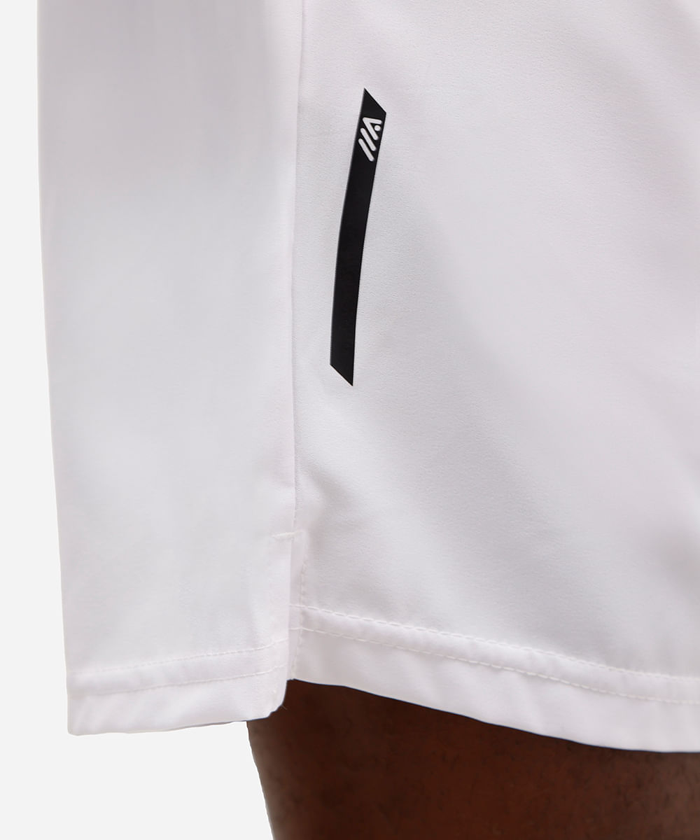 short masculino esportivo cós elástico branco