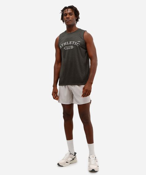 short masculino esportivo ace bolso com zíper cinza
