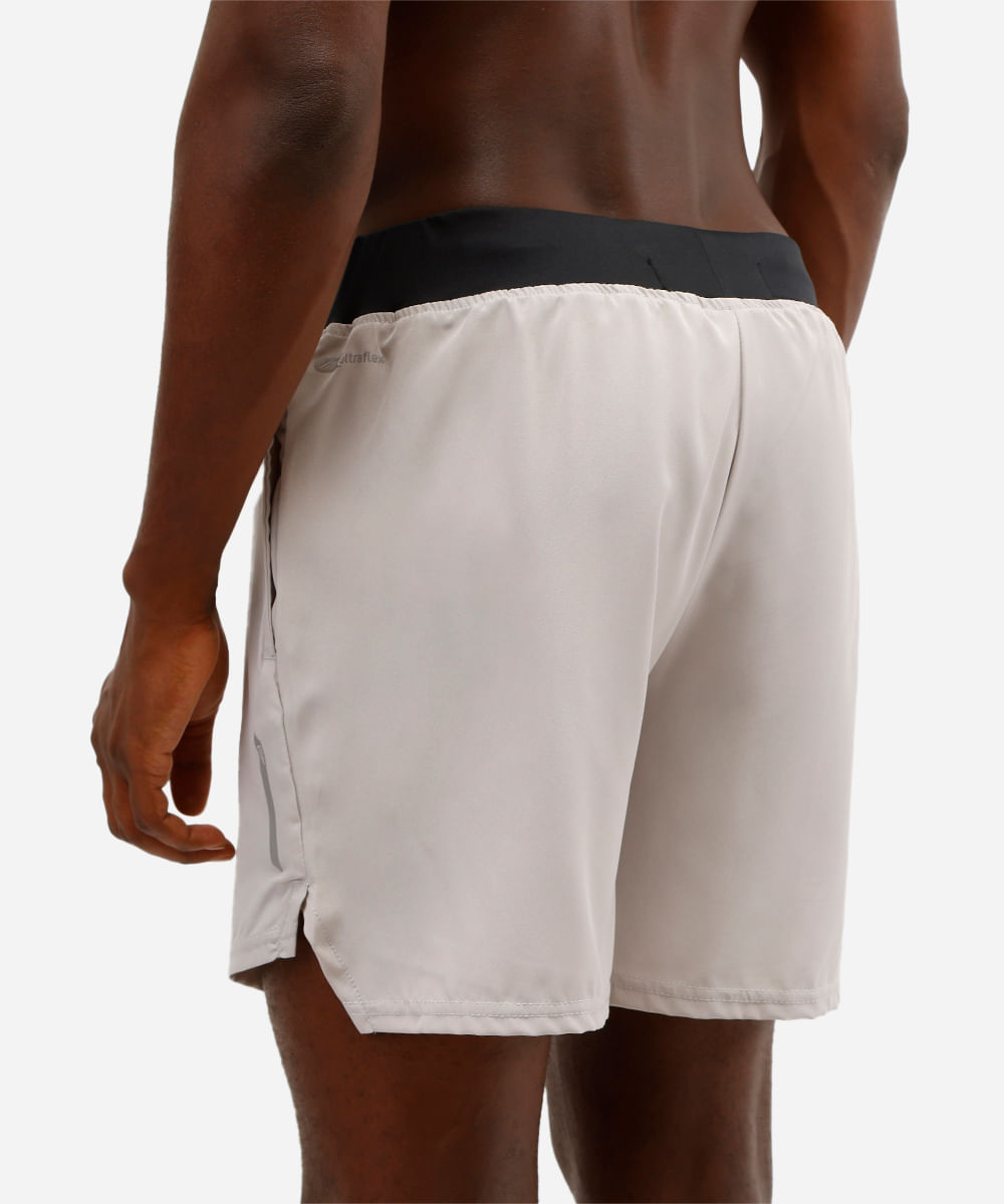 short masculino esportivo bolso com zíper cinza