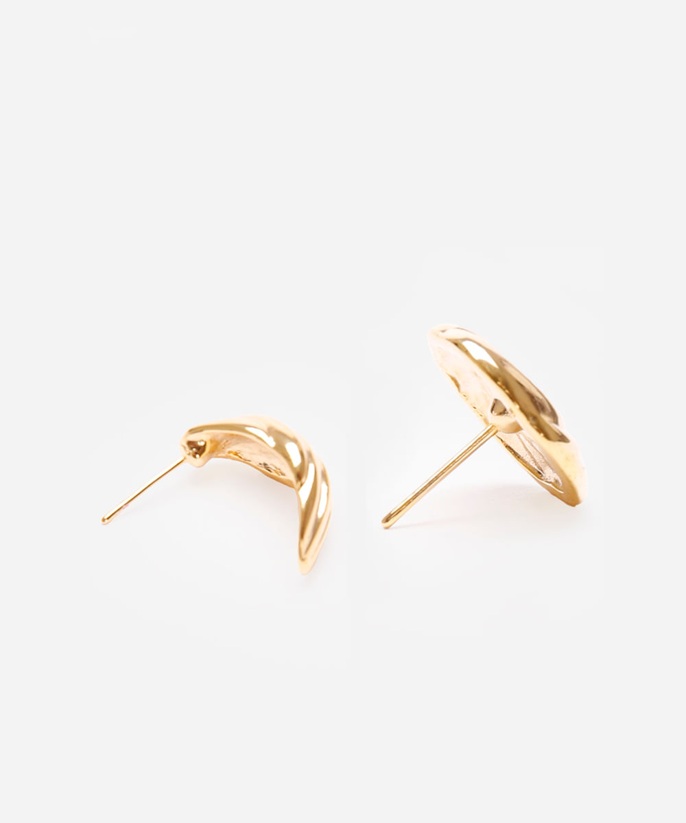 kit de 2 brincos vintage texturizado dourado