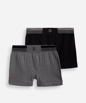 kit de 2 cuecas infantis delrio boxer sem costura colorida