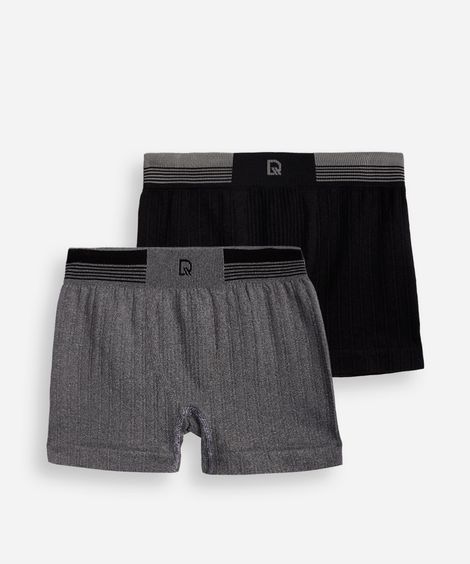 kit de 2 cuecas infantis delrio boxer sem costura colorida