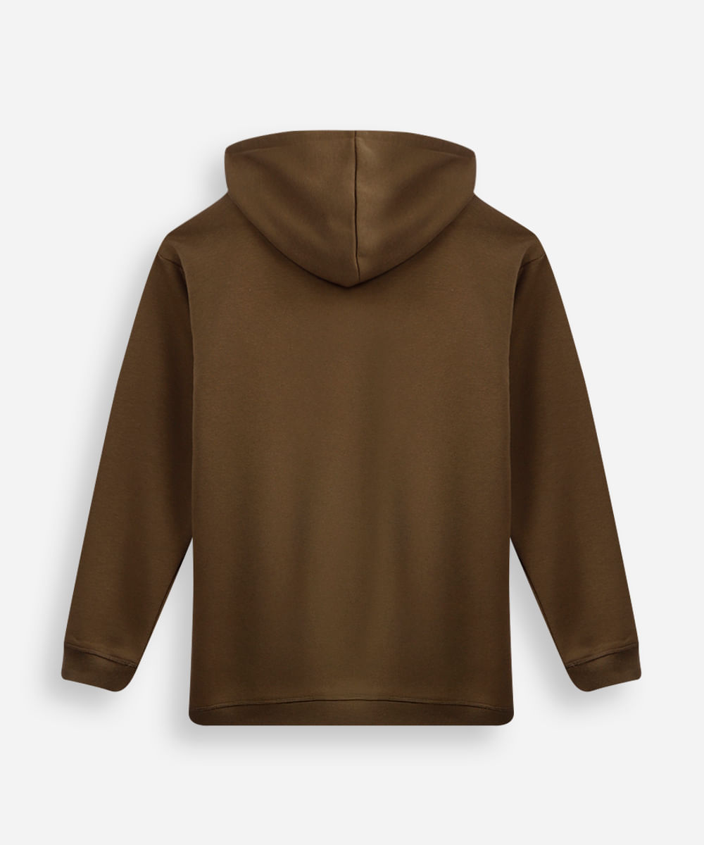 jaqueta oversized juvenil de moletom com capuz e bolso verde