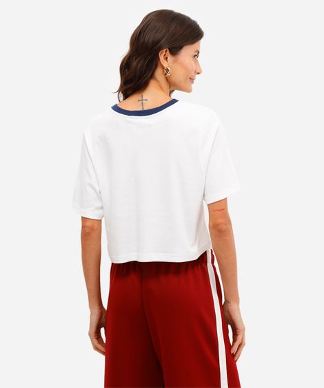 cropped feminino de algodão united states off white