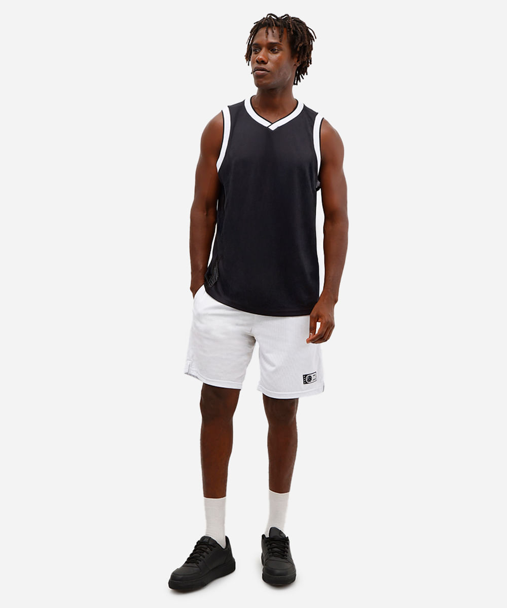 regata esportiva basquete gola v preta