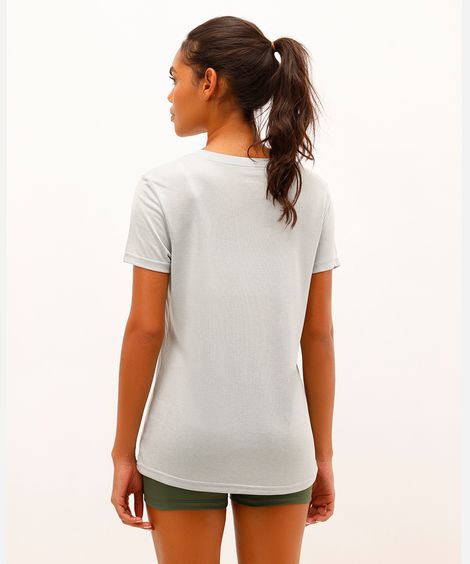 blusa esportiva manga curta cinza
