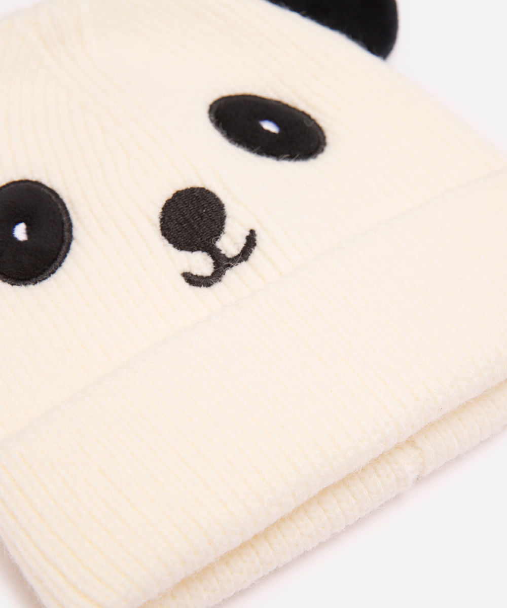 gorro infantil pandinha off white
