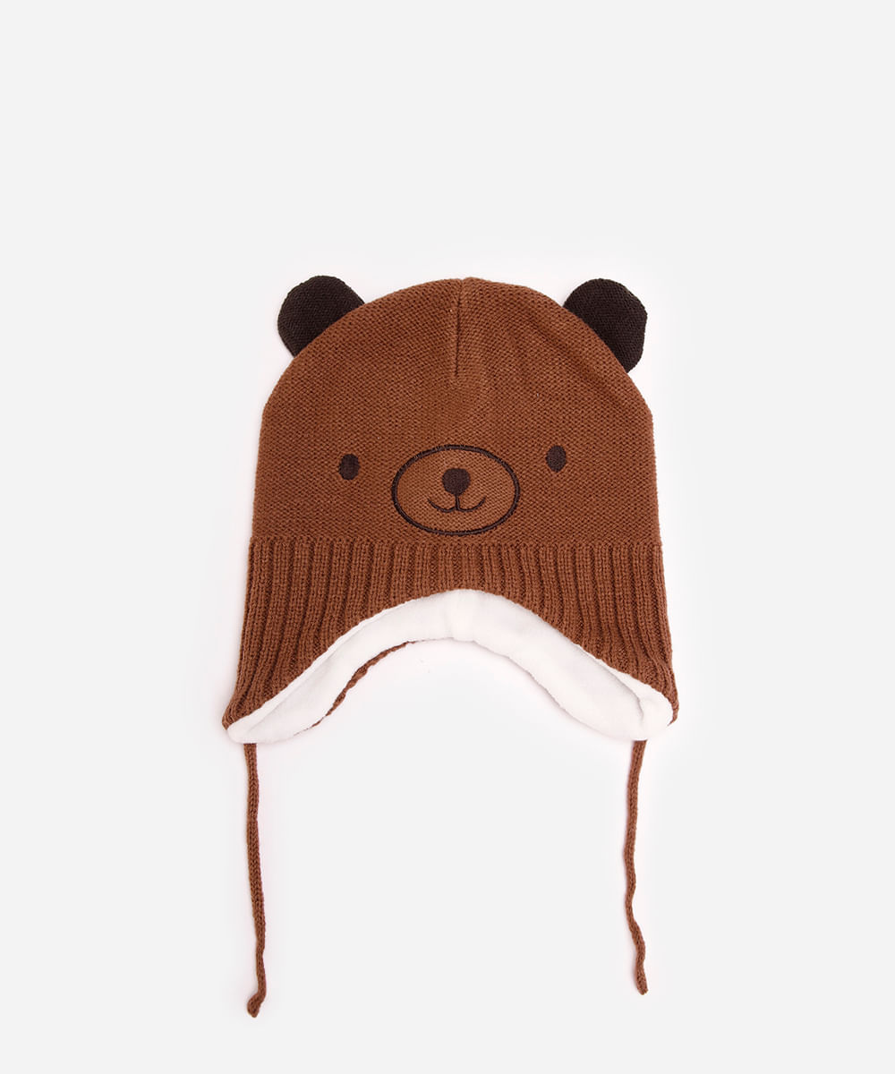 gorro infantil ursinho marrom