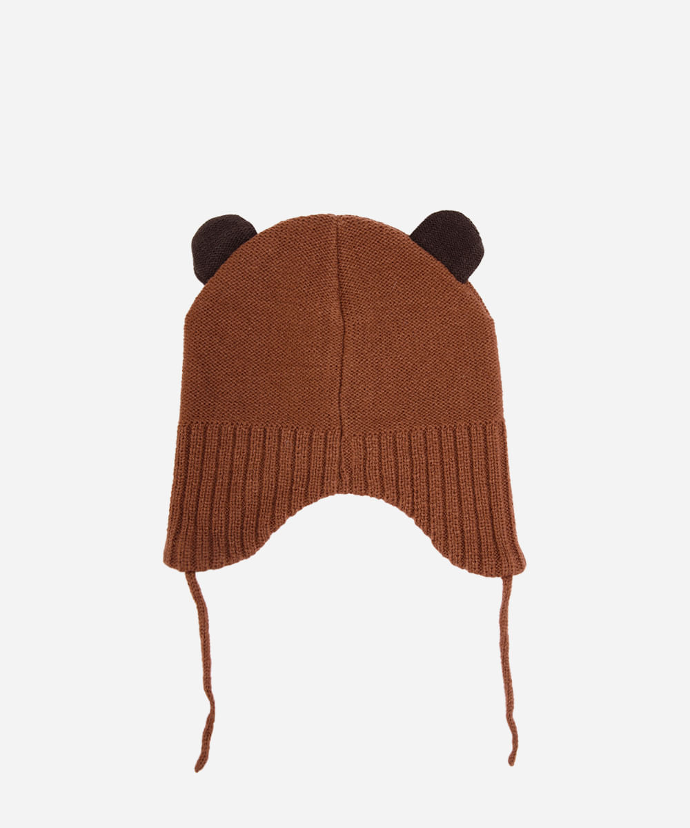 gorro infantil ursinho marrom