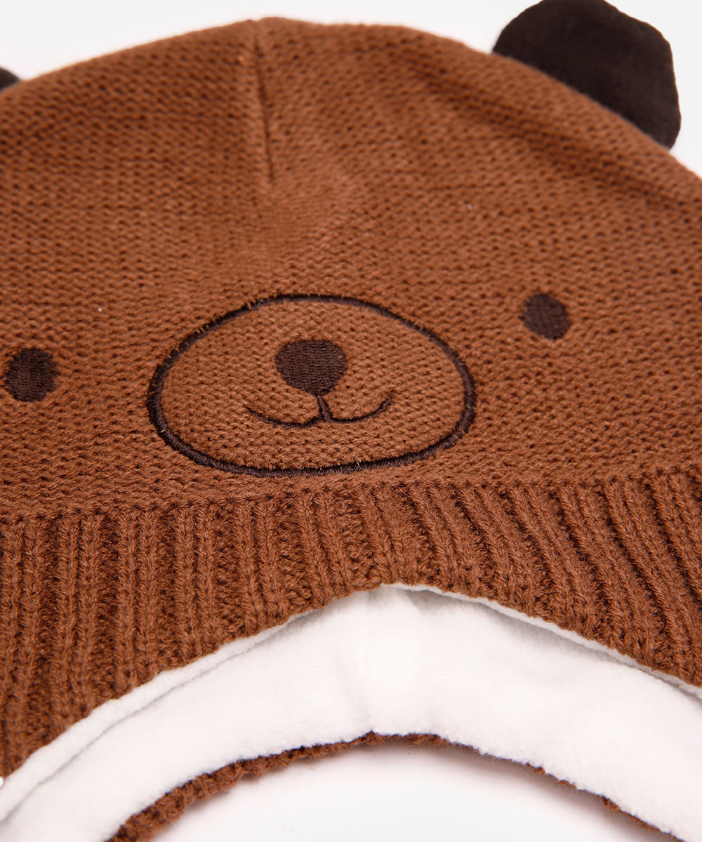gorro infantil ursinho marrom