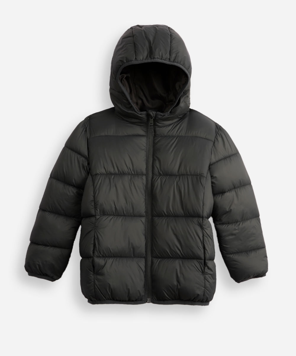 jaqueta puffer infantil verde