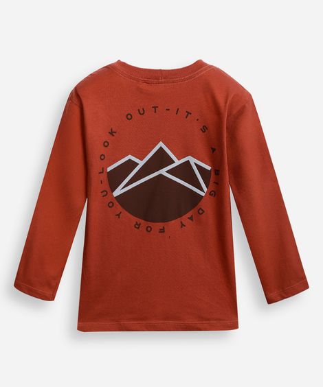 blusa de algodão infantil manga longa marrom