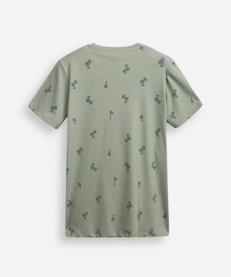 camiseta de algodão juvenil coqueiro verde