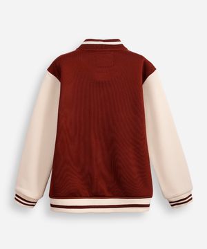jaqueta bomber infantil de moletom the tennis club marrom