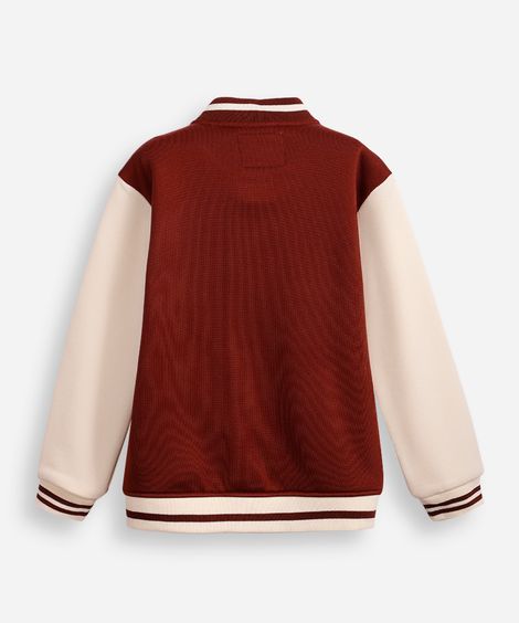 jaqueta bomber infantil de moletom the tennis club marrom