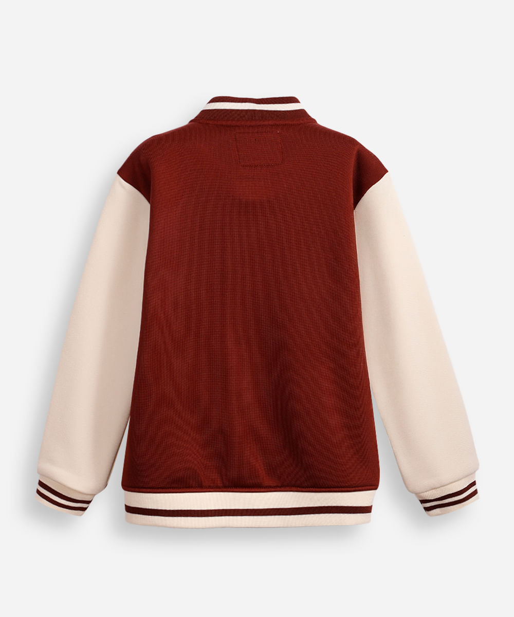 jaqueta bomber infantil de moletom the tennis club marrom