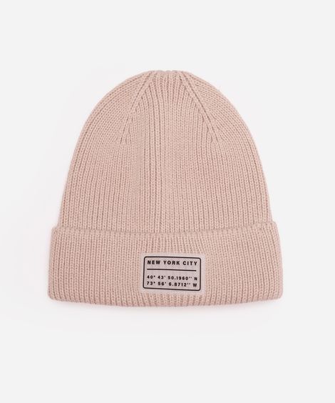 gorro infantil texturizado new york bege