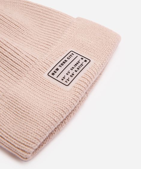 gorro infantil texturizado new york bege