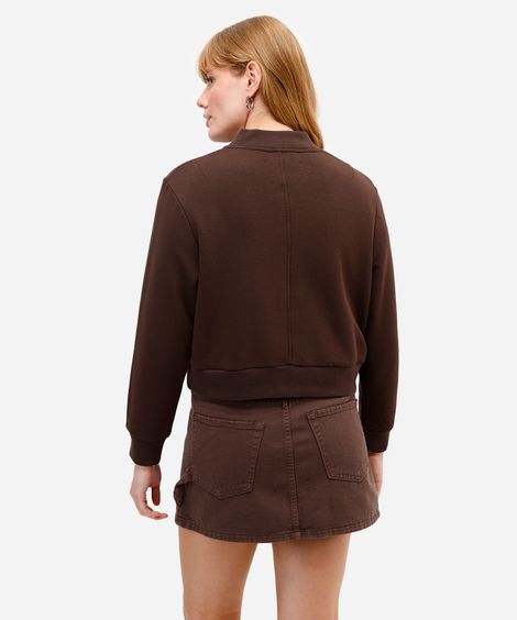jaqueta bomber feminina de moletom marrom