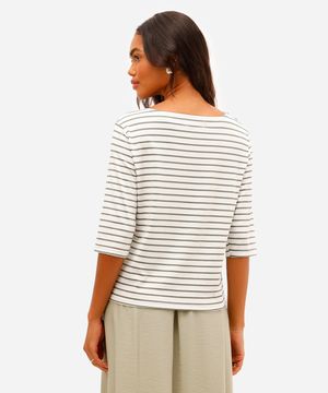blusa feminina com viscose listrada verde
