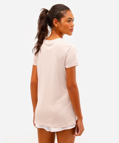 blusa esportiva manga curta rosa