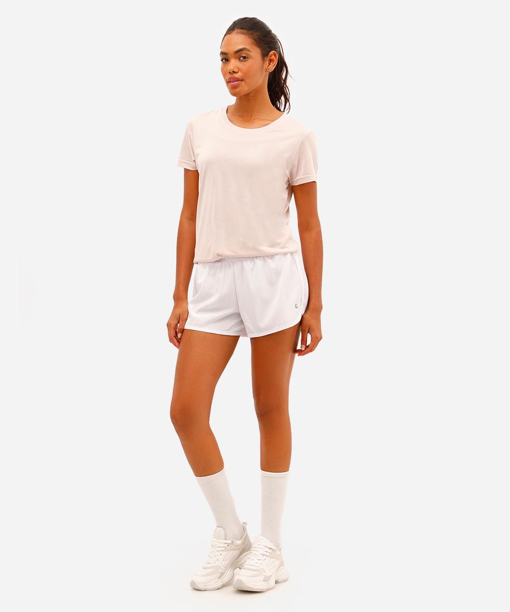 blusa esportiva manga curta rosa
