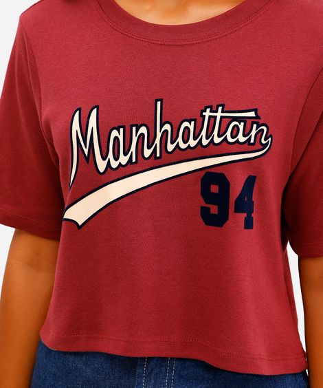 cropped feminino de algodão manhattan vinho