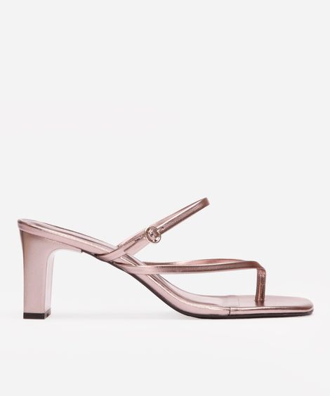 tamanco bico quadrado oneself prateado